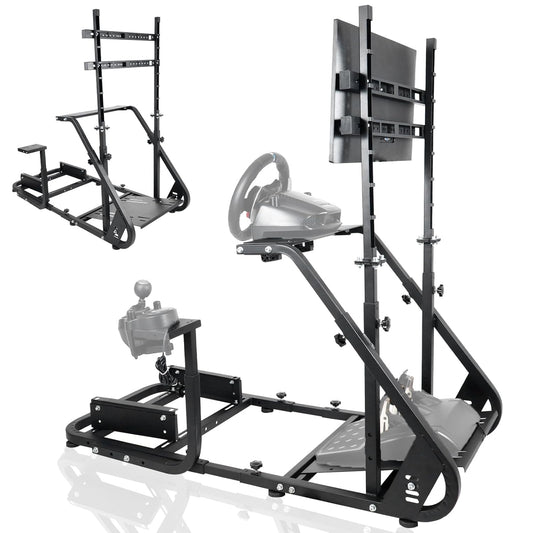 Gazzyt G29 Racing Simulator Cockpit with Installable Monitor Frame Fit for Logitech G920 G923,Thrustmaster,Fanatec,Gaming Wheel Stand without TV Wheels Pedals Shifter Seat