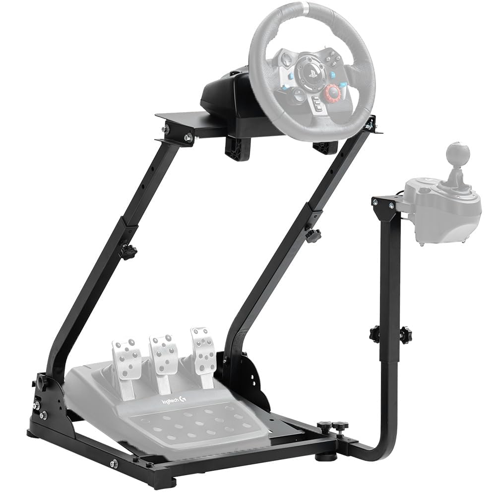 Steering Wheel Stand with Shifter Mount Foldable Adjustable Compatible with Logitech,Thrustmaster G29 G920 G923 T248 T300 Racing Wheel Stand Gaming Frame Wheel and Pedal Not Include