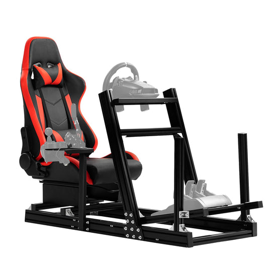Gazzyt Simulador de vuelo cabina y simulador de carreras compatible con Logitech G27 G29 X52, Thrustmaster Hotas Warthog, rueda, pedal, palanca de cambios, teclado y palo de vuelo no incluidos (GR-80D)