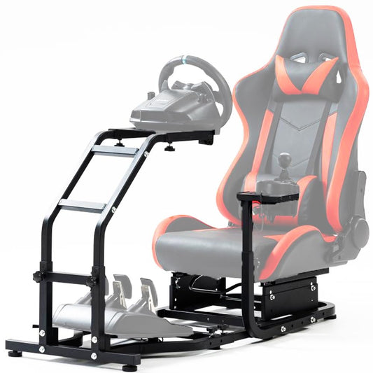 Racing Simulator Cockpit Adjustable Shift Lever fit for Logitech,Thrustmaster G25 G27 G920 G923 G29 T150 T300 Steering Wheel Mount without Wheel Pedal Shifter,Seat