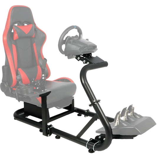 Racing Simulator Cockpit 50mm Single Arm Round Tube fit for Logitech,Thrustmaster,Fanatec G25 G27 G29 G920 G923 T248 T300 T300RS Stable Wheel,Pedal,Shifter,handbrake,Seat Not Included