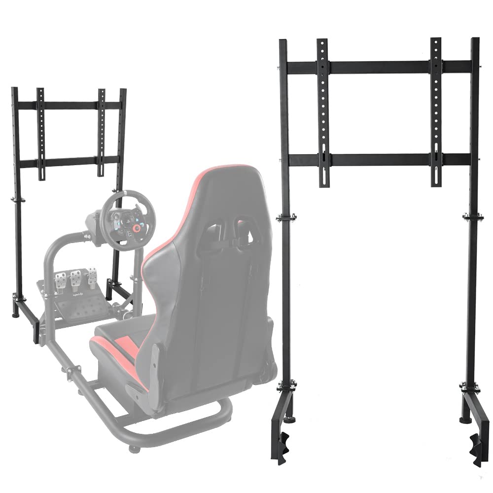 Racing Monitor Stand fit for Logitech Thrustmaster, Fanatec G25 G27 G29 T128X T248 T300 Large Round Tube Simulator Cockpit Without Wheel, Shift Lever, Pedals, Seat, TV and Racing Frame