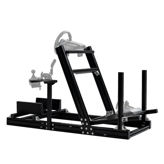 G920 Racing Simulator Cockpit Stand para Logitech G27 G29 X52 X56, Thrustmaster, Fanatec, aluminio Sim Racing Cockpit sin rueda, pedal, freno de mano, palanca de cambios