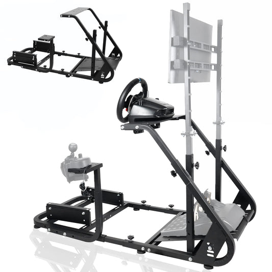 Racing Simulator Cockpit 30mm Square Tube Fit for Logitech,Thrustmaster,Fanatec G29 G920 G923 Adjustable Driving Mount without Wheel Pedal Shifter Monitor Stand,TV
