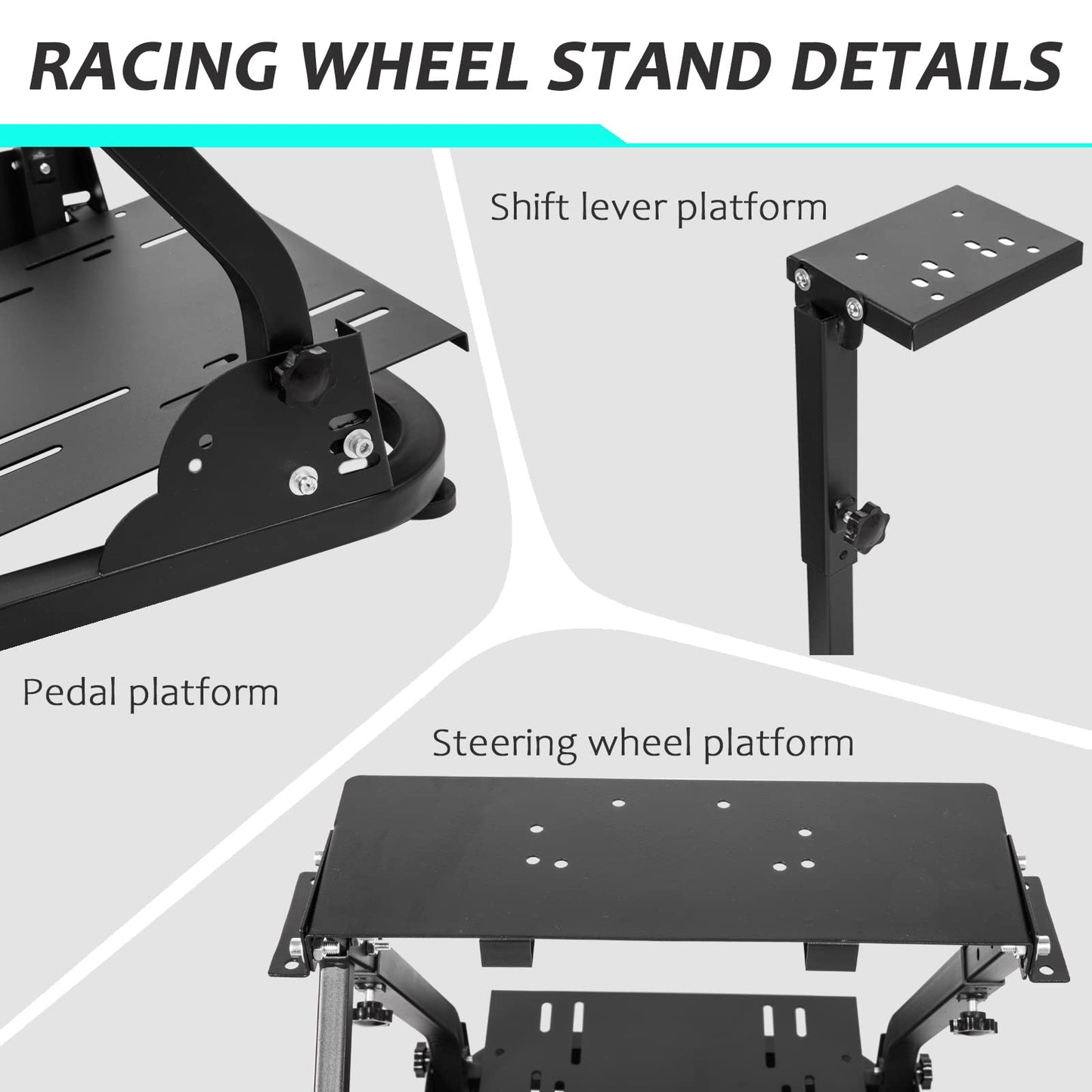 Steering Wheel Stand with Shifter Mount Foldable Adjustable Compatible with Logitech,Thrustmaster G29 G920 G923 T248 T300 Racing Wheel Stand Gaming Frame Wheel and Pedal Not Include