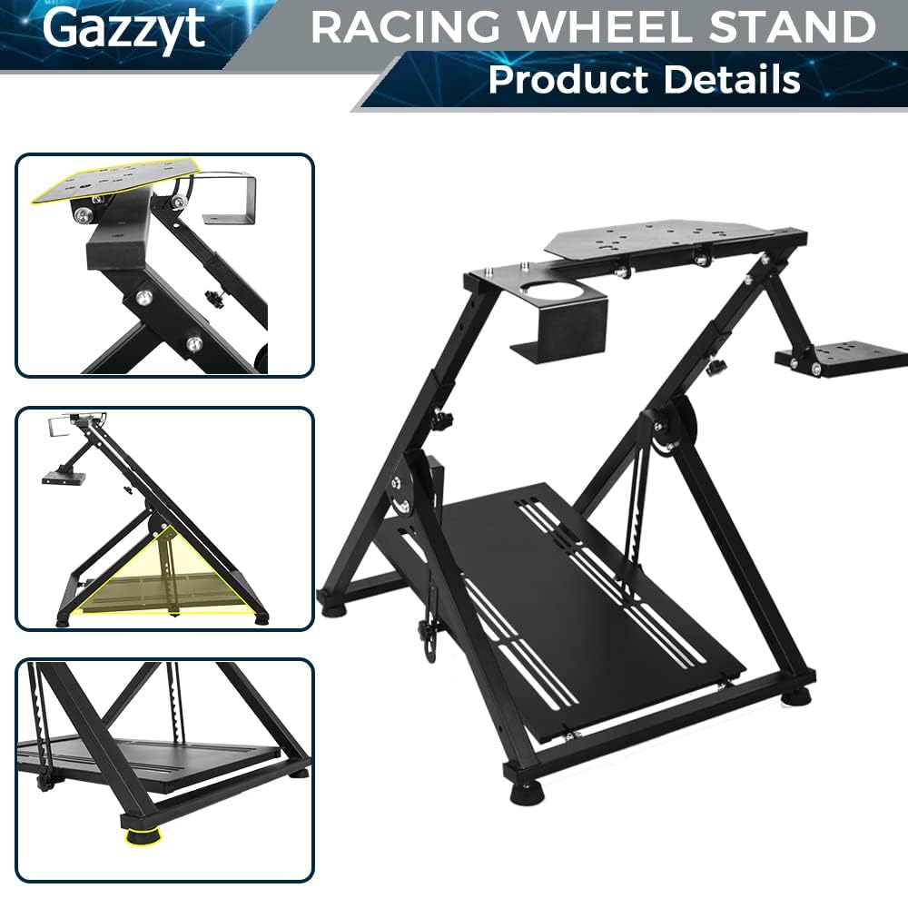 Sim Racing Wheel Stand New Upgrade X-frame fit for Logitech,Thrustmaster G27 G29 G920 G923 PXN V9 T248 T300 Steering Wheel Mount without Wheel Pedal and Shifter