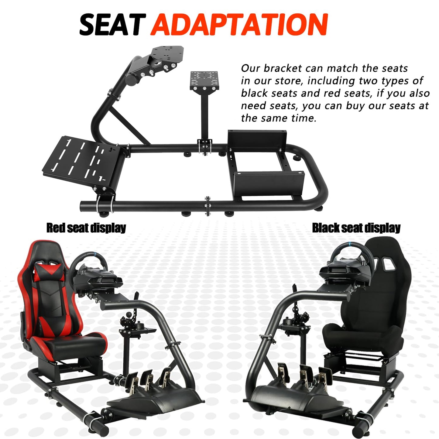 Racing Simulator Cockpit 50mm Single Arm Round Tube fit for Logitech,Thrustmaster,Fanatec G25 G27 G29 G920 G923 T248 T300 T300RS Stable Wheel,Pedal,Shifter,handbrake,Seat Not Included