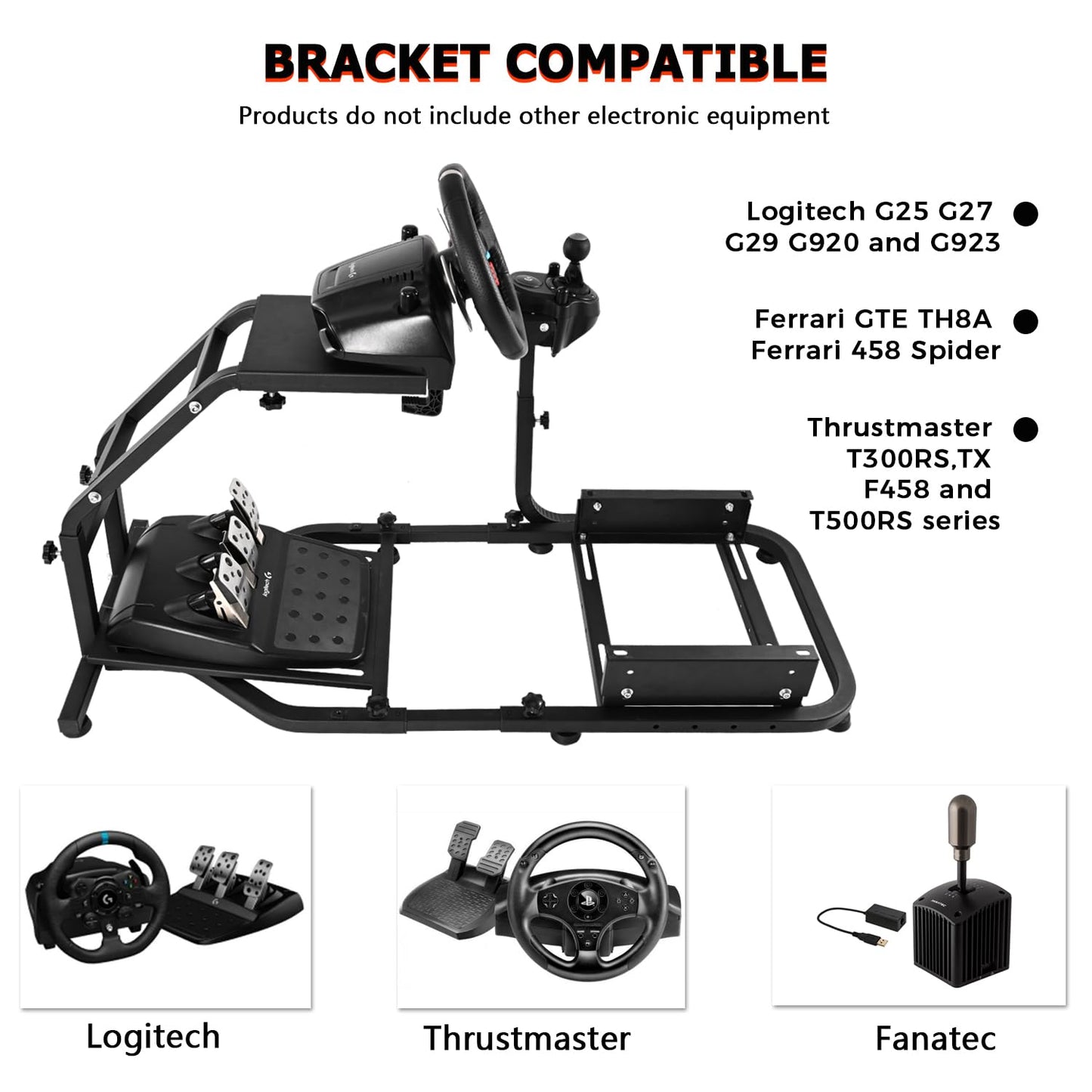 Racing Simulator Cockpit Adjustable Shift Lever fit for Logitech,Thrustmaster G25 G27 G920 G923 G29 T150 T300 Steering Wheel Mount without Wheel Pedal Shifter,Seat