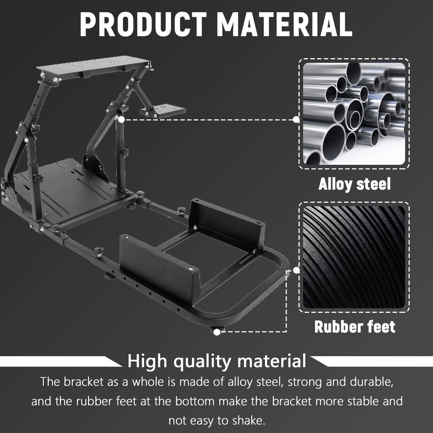 Adjustable Racing Simulator Cockpit Stand with Support Arms fit for Logitech G920 G27 G29 Thrustmaster T300RS T300 T248,Steering Wheel Shifter Pedal and Seat Not Included
