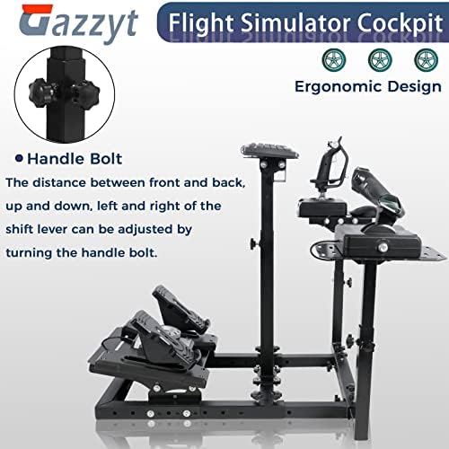 Flight Simulator Stand with Multiple Shift Panels Fit for Logitech,Thrustmaster,Fanatec,Hotas Warthog X52 X56 G29 G920 G923, Steering Wheel Frame, Not Included Wheel Pedal Shifter Joystick Seat
