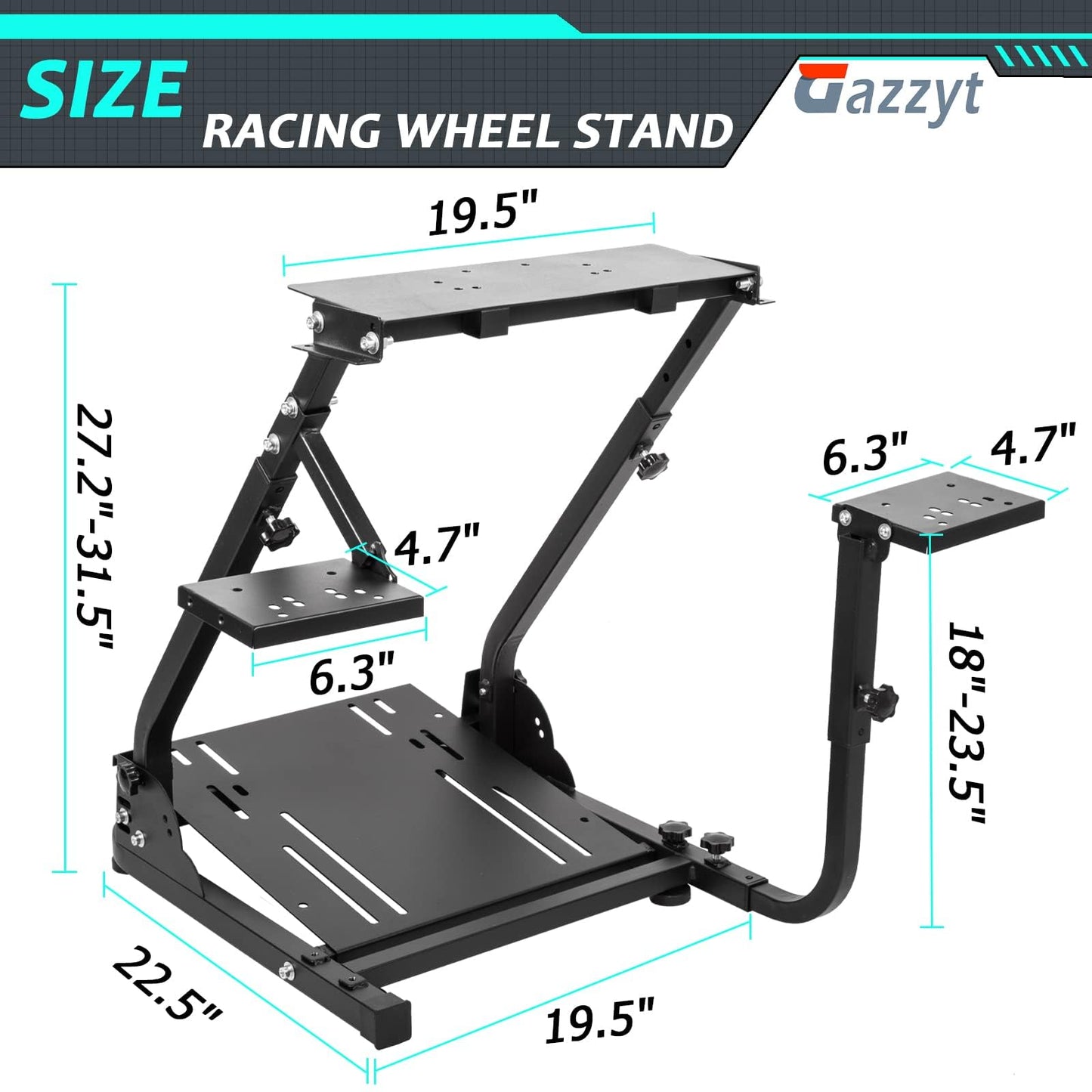 G920 Racing Steering Wheel with Double Shifter Foldable Fit for Logitech,Thrustmaster G29,G923,T150,T248 Wheel Stand Frame Driving Mount without Wheel Shifter and Pedal