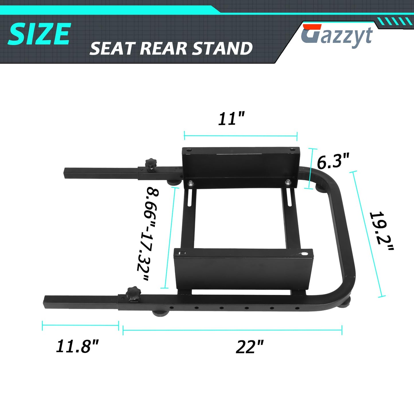 Seat Mounted Rear Stand for Racing Wheel Frame fit for Logitech G27 G29 G920 G923, Thrustmaster, Fanatec, without Seat