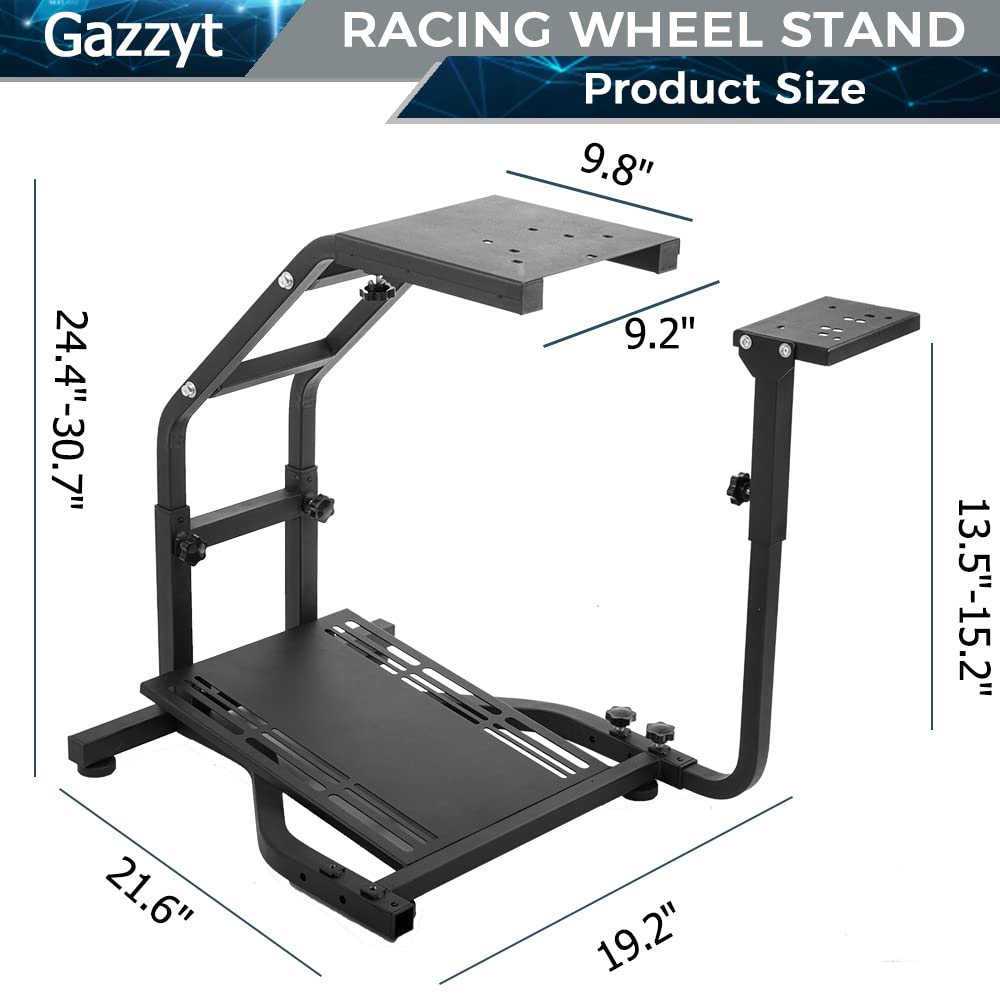Racing Simulator Cockpit Large Footprint fit for Logitech,Thrustmaster G25 G27 G29 T128X T248 Adjustable Steering Wheel Stand Gaming Steering Wheel Bracket Wheel Shifter,Pedals Not Inclued
