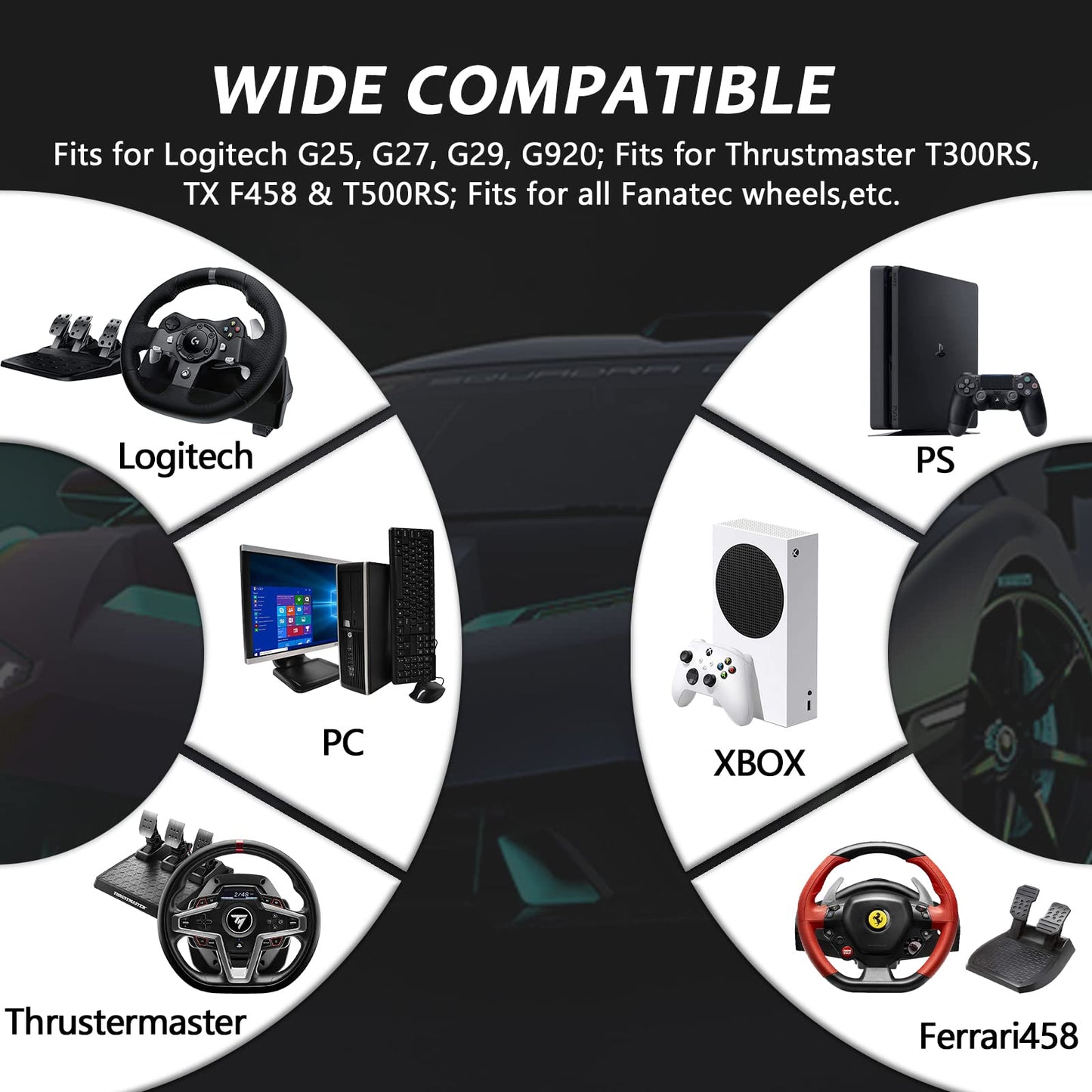 Steering Wheel Stand with Shifter Mount Foldable Adjustable Compatible with Logitech,Thrustmaster G29 G920 G923 T248 T300 Racing Wheel Stand Gaming Frame Wheel and Pedal Not Include