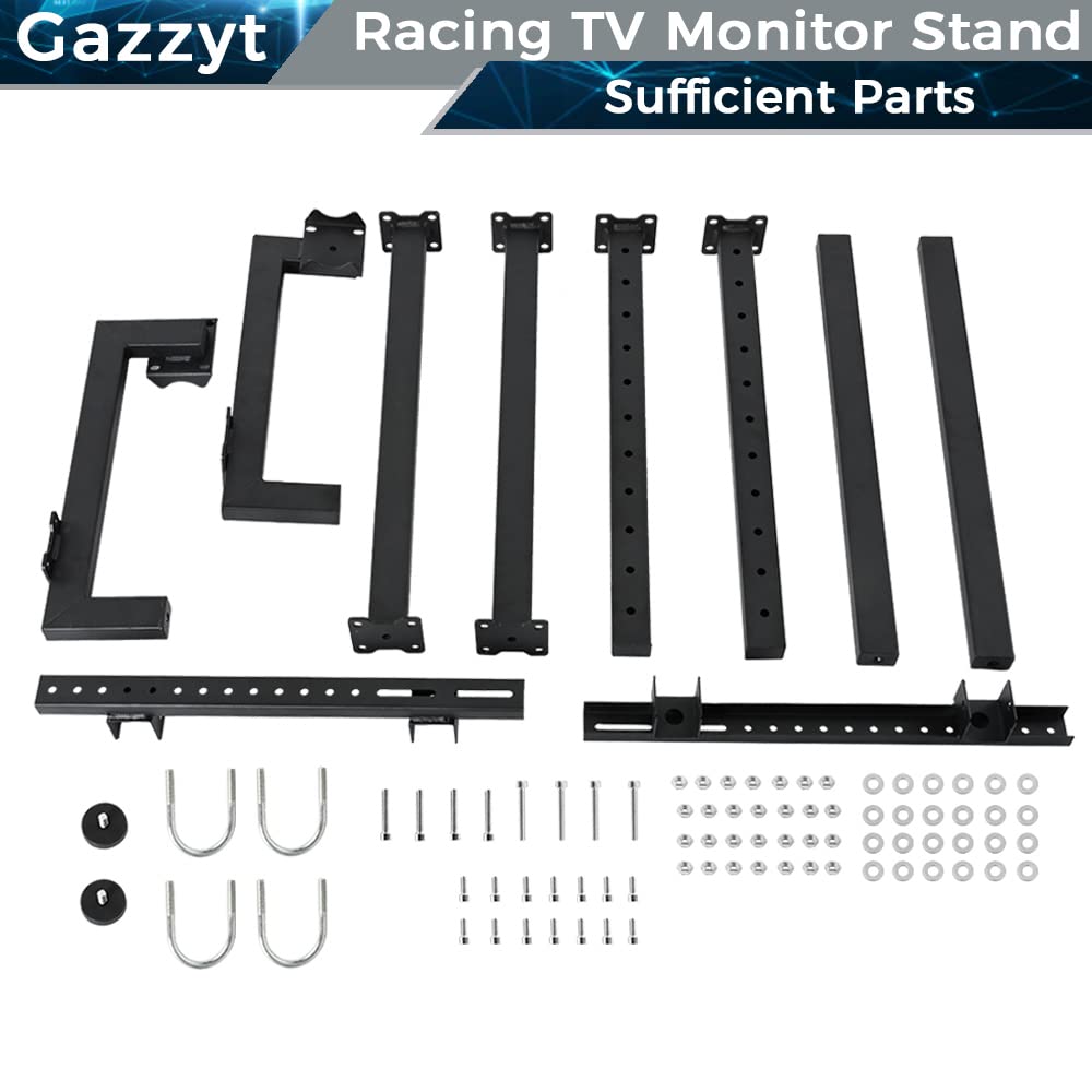 Racing Monitor Stand fit for Logitech Thrustmaster, Fanatec G25 G27 G29 T128X T248 T300 Large Round Tube Simulator Cockpit Without Wheel, Shift Lever, Pedals, Seat, TV and Racing Frame