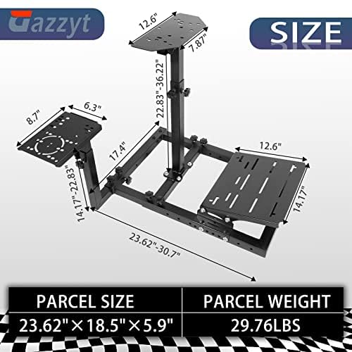 Flight Racing Wheel Stand 40mm Square Tube Fit for Logitech, Thrustmaster,Fanatec G29 G920 G923 T150 T248 T300 X52 X56 Adjustable Wheel,Pedal,Shifter and Handbrake Not Included