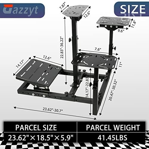 Flight Simulator Stand with Multiple Shift Panels Fit for Logitech,Thrustmaster,Fanatec,Hotas Warthog X52 X56 G29 G920 G923, Steering Wheel Frame, Not Included Wheel Pedal Shifter Joystick Seat