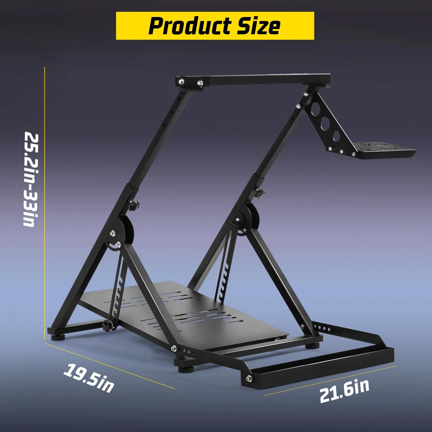 Foldable Racing Steering Wheel Bracket X-shaped Structure Large Panel Stabilizer Mount Fits for Logitech, Thrustmaster, Fanatec G29/G920/G923/G PRO T128 T248 T458 Not Including Gaming Device