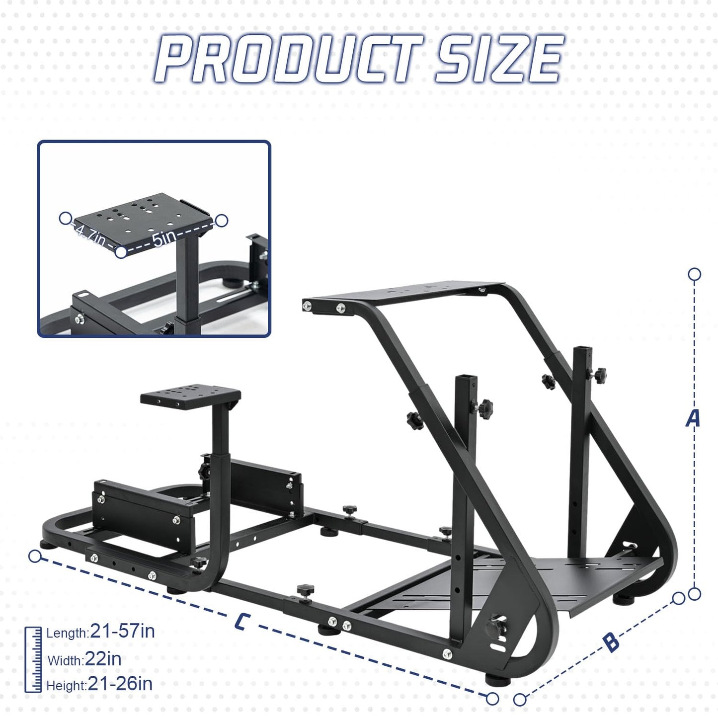 Racing Simulator Cockpit 30mm Square Tube Fit for Logitech,Thrustmaster,Fanatec G29 G920 G923 Adjustable Driving Mount without Wheel Pedal Shifter Monitor Stand,TV