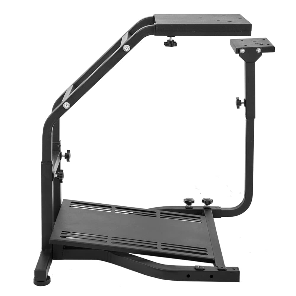 Racing Simulator Cockpit Large Footprint fit for Logitech,Thrustmaster G25 G27 G29 T128X T248 Adjustable Steering Wheel Stand Gaming Steering Wheel Bracket Wheel Shifter,Pedals Not Inclued