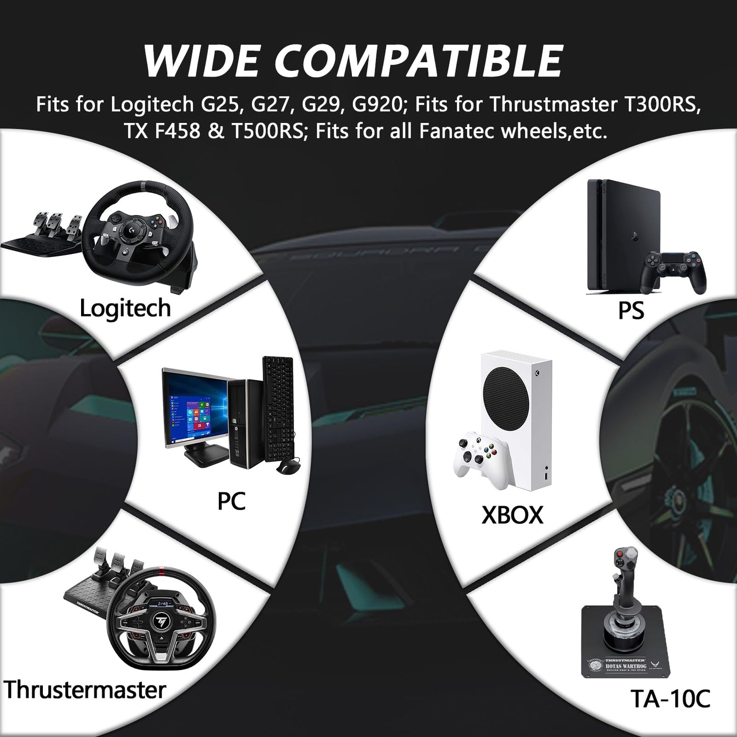 Racing Simulator Cockpit Stand with Monitor Stand Black Seat fit for G29 G27 G920 G923 Thrustmaster Fanatec Racing Wheel Frame TV&Shifter&Wheel&Pedals Not Included