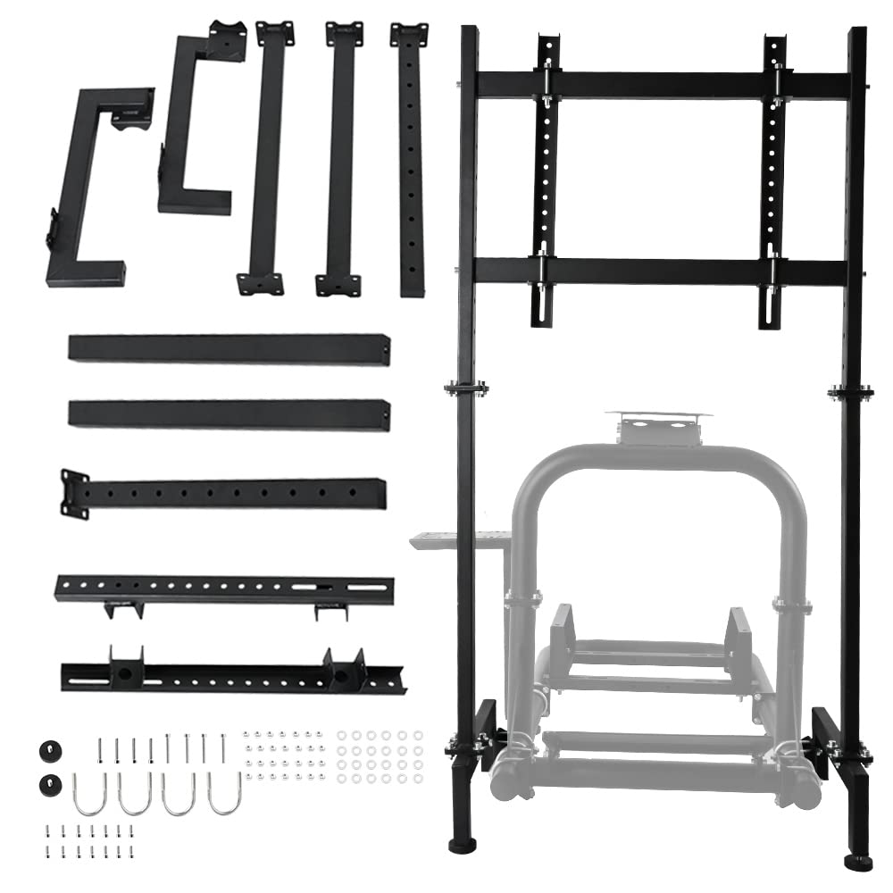 Racing Monitor Stand fit for Logitech Thrustmaster, Fanatec G25 G27 G29 T128X T248 T300 Large Round Tube Simulator Cockpit Without Wheel, Shift Lever, Pedals, Seat, TV and Racing Frame
