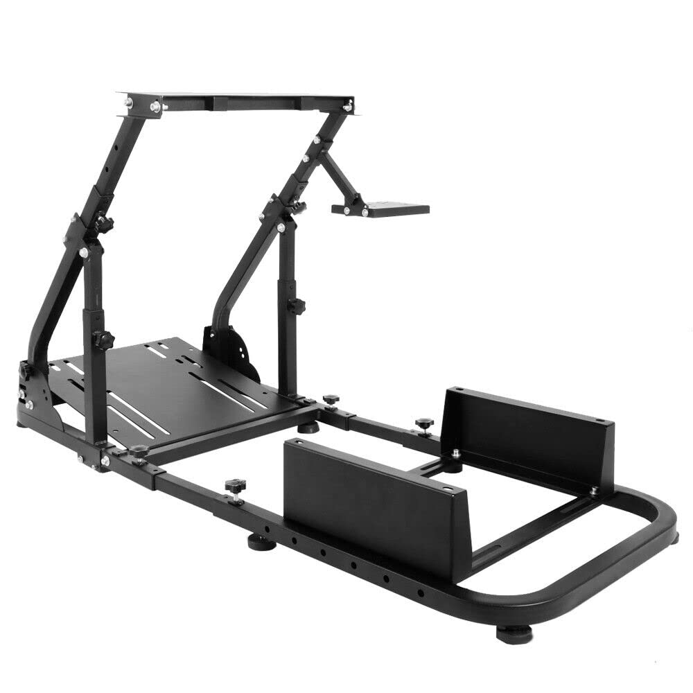 Adjustable Racing Simulator Cockpit Stand with Support Arms fit for Logitech G920 G27 G29 Thrustmaster T300RS T300 T248,Steering Wheel Shifter Pedal and Seat Not Included