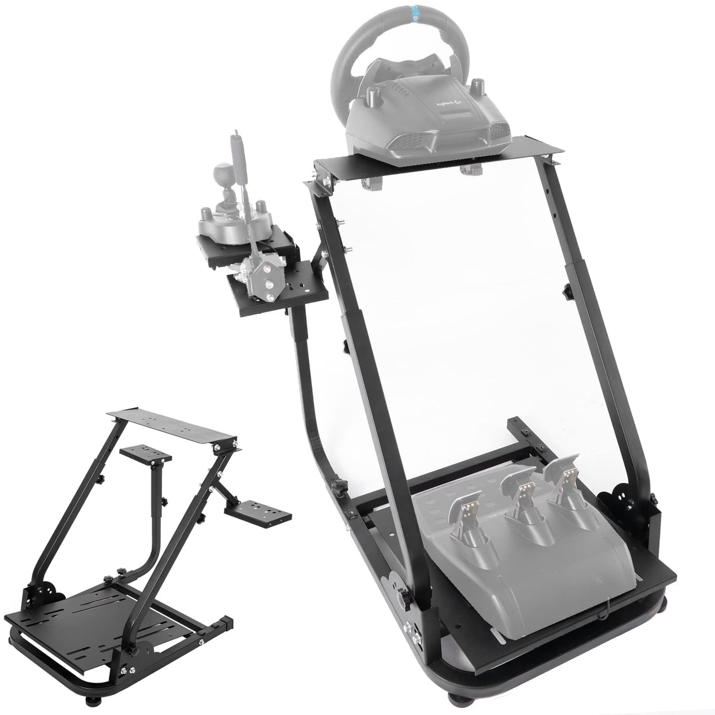 G920 Racing Steering Wheel with Double Shifter Foldable Fit for Logitech,Thrustmaster G29,G923,T150,T248 Wheel Stand Frame Driving Mount without Wheel Shifter and Pedal