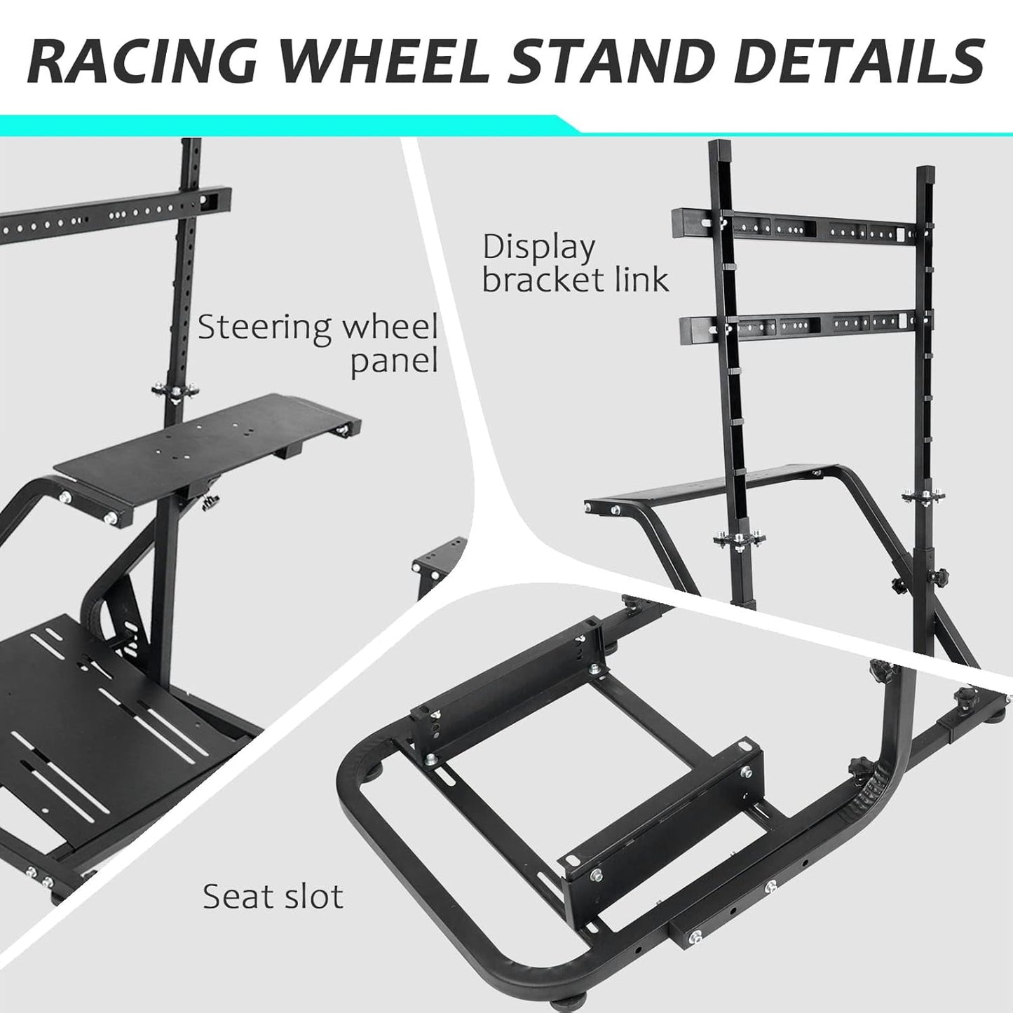 Gazzyt G29 Racing Simulator Cockpit with Installable Monitor Frame Fit for Logitech G920 G923,Thrustmaster,Fanatec,Gaming Wheel Stand without TV Wheels Pedals Shifter Seat