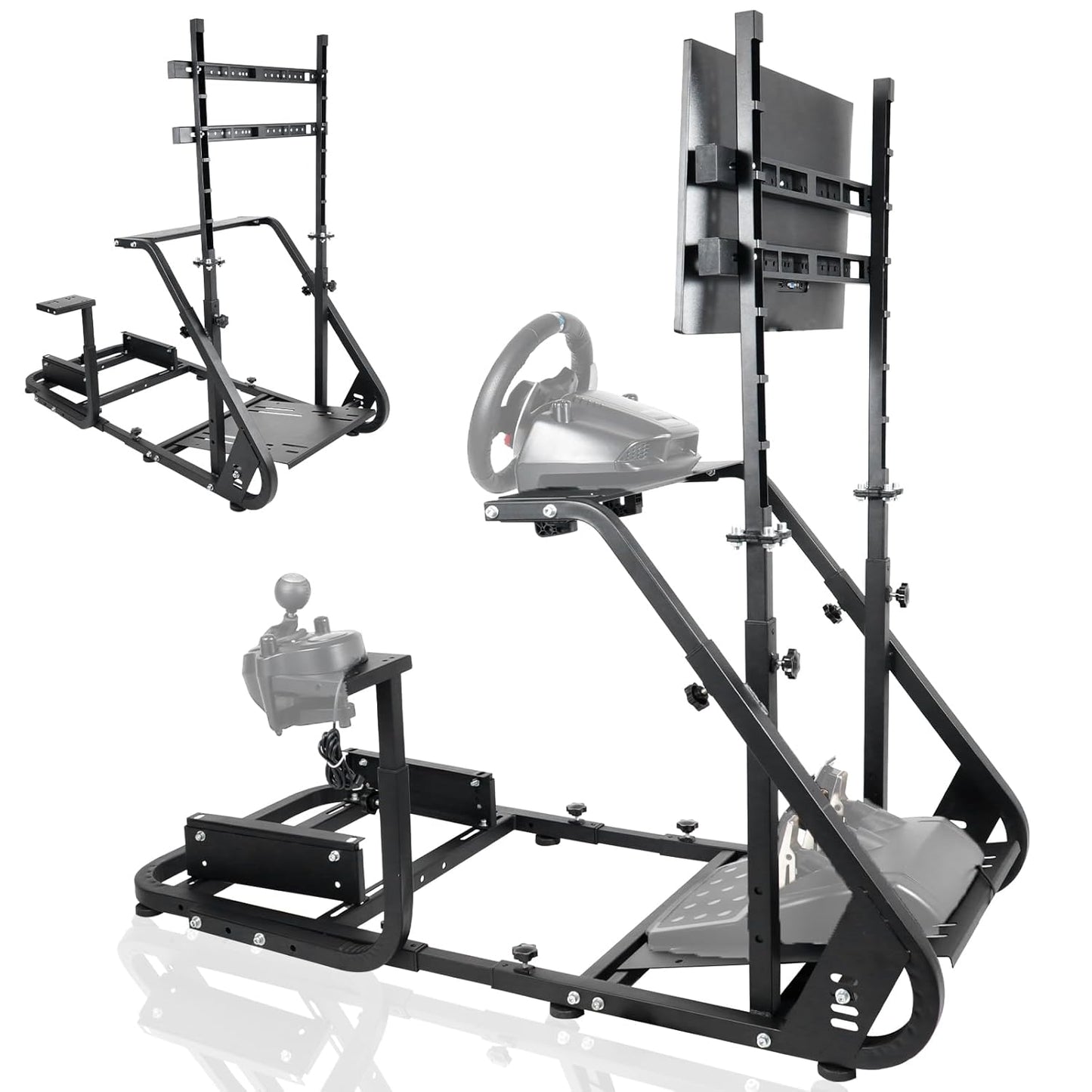 Gazzyt G29 Racing Simulator Cockpit with Installable Monitor Frame Fit for Logitech G920 G923,Thrustmaster,Fanatec,Gaming Wheel Stand without TV Wheels Pedals Shifter Seat