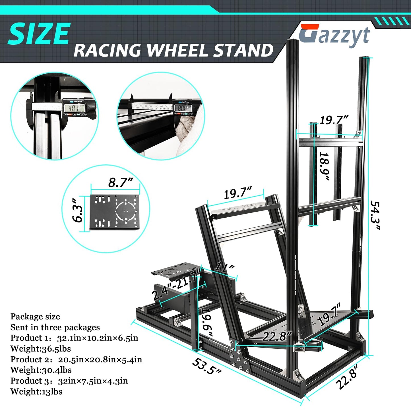 G920 Racing Simulator Cockpit Stand with Monitor Frame Fit for Logitech G29 G923 X52 X56, Thrustmaster, Fanatec, Aluminum Sim Racing Cockpit without Wheel,Pedal,Handbrake,Shifter,TV